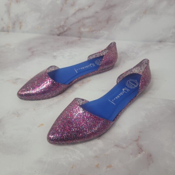 JEFFREY CAMPBELL GLITTER SPARKLE PINK JELLY FLATS HAVANA US LADIES SZ 8 SLIP ON main image 6